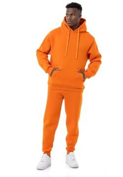 Red Bridge Herren Jogginganzug Sweat Suit Set Hoodie Hose Premium Loose-Fit Orange L von Redbridge