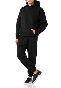 Red Bridge Herren Jogginganzug Sweat Suit Set Hoodie Hose Premium Loose-Fit Schwarz L von Redbridge