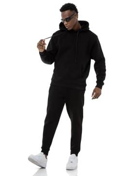 Red Bridge Herren Jogginganzug Sweat Suit Set Hoodie Hose Premium Loose-Fit Schwarz L von Redbridge