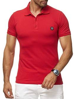 Red Bridge Herren Poloshirt Basic Polo T-Shirt Kurzarm Baumwolle M1304 Rot M von Redbridge
