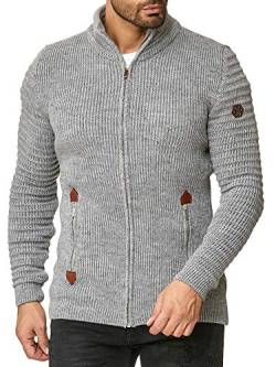 Red Bridge Herren Strickjacke Cardigan mit Stehkragen Basic Luxury Grau L von Redbridge