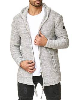 Red Bridge Herren Strickjacke Stickpullover Cardigan mit Kapuze Rough Grau L von Redbridge