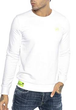 Red Bridge Herren Sweater Pullover Basic Sweatshirt Neon-Logo-Stitch Weiß XXL von Redbridge