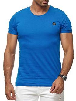 Red Bridge Herren T-Shirt Basic Kurzarm Shirt Baumwolle Rundhals Umgekrempelt Blau S von Redbridge