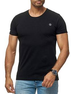 Red Bridge Herren T-Shirt Basic Kurzarm Shirt Baumwolle Rundhals Umgekrempelt Schwarz XL von Redbridge