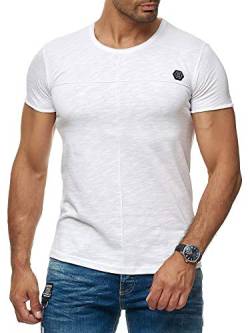 Red Bridge Herren T-Shirt Cross Line Kurzarm Shirt Baumwolle Rundhalsausschnitt M1306 Weiß L von Redbridge