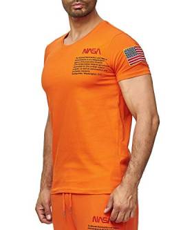 Red Bridge Herren T-Shirt NASA Logo USA Spaceshuttle Baumwolle Rundhals M1295 Orange L von Redbridge