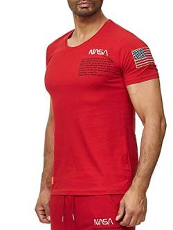 Red Bridge Herren T-Shirt NASA Logo USA Spaceshuttle Baumwolle Rundhals M1295 Rot XXL von Redbridge