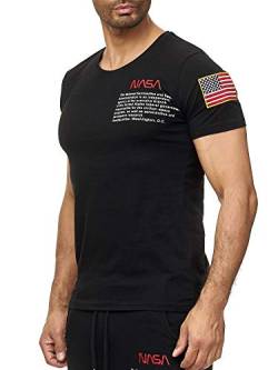 Red Bridge Herren T-Shirt NASA Logo USA Spaceshuttle Baumwolle Rundhals M1295 Schwarz L von Redbridge