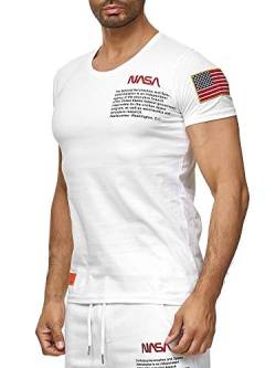 Red Bridge Herren T-Shirt NASA Logo USA Spaceshuttle Baumwolle Rundhals M1295 Weiß L von Redbridge