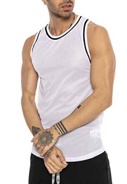 Red Bridge Herren Tank Top Mesh Fresh Air T-Shirt Ärmellos M1839 Weiß XXL von Redbridge