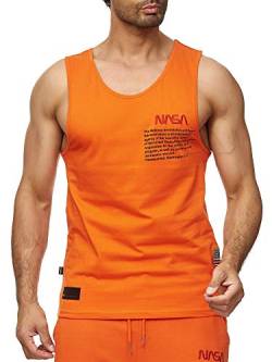 Red Bridge Herren Tank Top T-Shirt NASA Logo USA Ärmellos Baumwolle M1835 Orange L von Redbridge