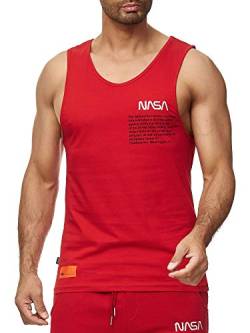 Red Bridge Herren Tank Top T-Shirt NASA Logo USA Ärmellos Baumwolle M1835 Rot L von Redbridge