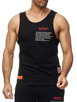Red Bridge Herren Tank Top T-Shirt NASA Logo USA Ärmellos Baumwolle M1835 Schwarz S von Redbridge