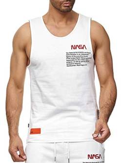 Red Bridge Herren Tank Top T-Shirt NASA Logo USA Ärmellos Baumwolle M1835 Weiß L von Redbridge