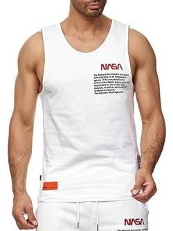 Red Bridge Herren Tank Top T-Shirt NASA Logo USA Ärmellos Baumwolle M1835 Weiß S von Redbridge