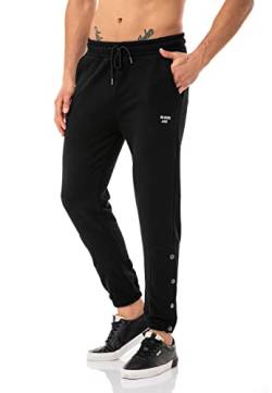 Red Bridge Jogging-Hose für Herren Jogger Sweat-Pants Freizeithose Button Up Schwarz L von Redbridge