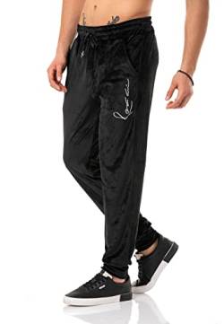 Red Bridge Jogging-Hose für Herren Jogger Sweat-Pants Freizeithose Velour Signature Schwarz M von Redbridge