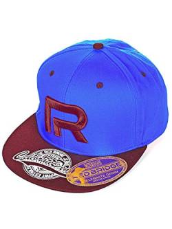 Red Bridge Unisex Snapback Caps Kappe Baseball-Cap Mütze Bestickt R-Logo R31753 Blau-Bordeaux One Size von Redbridge