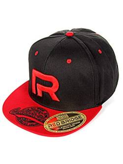 Red Bridge Unisex Snapback Caps Kappe Baseball-Cap Mütze Bestickt R-Logo R31753 Schwarz-Rot One Size von Redbridge