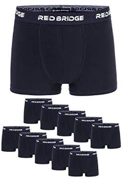 Redbridge Boxershorts Herren 10er-Pack Einfarbig Unifarben Slim Baumwolle Stretch Unterwäsche Basic Blau L von Redbridge