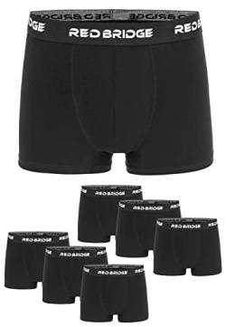 Redbridge Boxershorts Herren 6er-Pack Einfarbig Unifarben Slim Baumwolle Stretch Unterwäsche Basic Schwarz XL von Redbridge