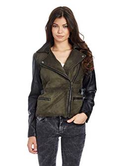 Redbridge Damen Übergangsjacke Kunst- Lederjacke Twin-Part Biker Kunstlederjacke R42453 L Khaki von Redbridge