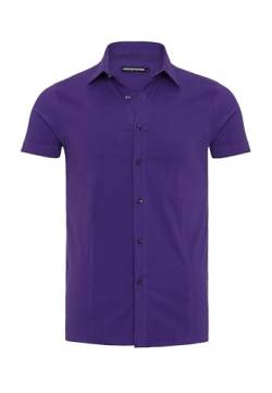 Redbridge Hemd für Herren Freizeithemd Kurzarm Business Casual Hochzeit Elegant Slim Fit L Violett von Redbridge