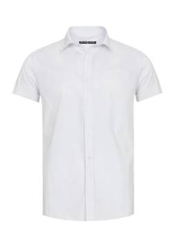 Redbridge Hemd für Herren Freizeithemd Kurzarm Business Casual Hochzeit Elegant Slim Fit XL Weiß von Redbridge