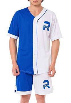 Redbridge Herren Baseball Set Freizeitanzug Jogginganzug Trikot und Shorts Saxeblau- Weiß XL von Redbridge