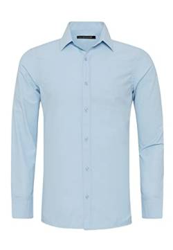 Redbridge Herren Bügelleicht Hemd Business Freizeithemd Langarm Hellblau XL von Redbridge