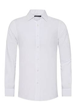 Redbridge Herren Bügelleicht Hemd Business Freizeithemd Langarm Weiß 3XL von Redbridge
