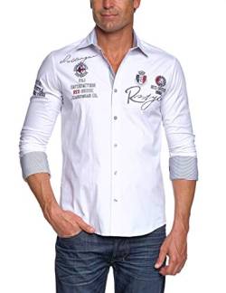 Redbridge Herren Hemd Langarm Freizeithemd Regular Fit Tailliert Bestickt R-Style R-2130 Weiß XXL von Redbridge