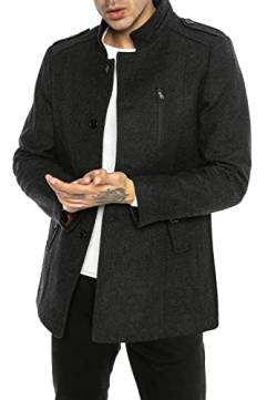 Redbridge Herren Jacke Mantel mit Stehkragen Elegant Schick Casual Grau M von Redbridge