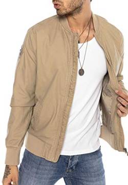 Redbridge Herren Jacke Übergangsjacke Bomberjacke Collegejacke Basic Beige XL von Redbridge