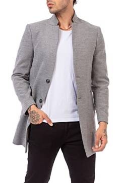 Redbridge Herren Mantel Elegant lange Jacke Slim-Fit Classy Understatement Grau L von Redbridge