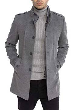 Redbridge Herren Mantel Winterjacke elegante Jacke Slim-Fit Transformable Hellgrau XXL von Redbridge