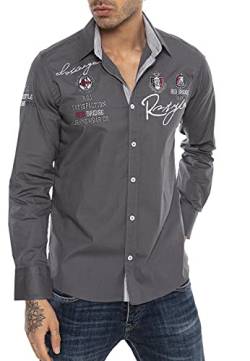 Redbridge Herren Regular Fit Freizeithemd R-2130 68 Kragenweite 48 cm Herstellergröße 4XL Grau Anthracite 443 von Redbridge