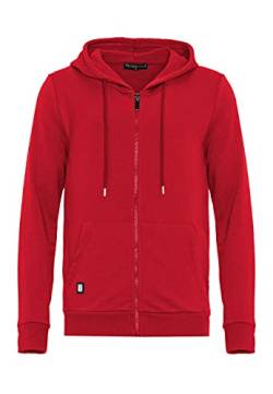 Redbridge Herren Sweatjacke Kapuzenpullover Zip Hoodie mit Reißverschluss Premium Basic Rot XL von Redbridge