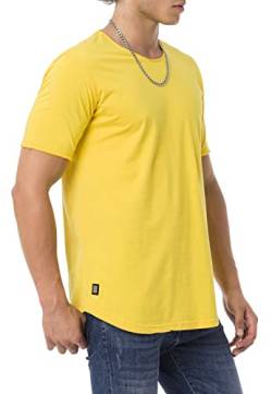 Redbridge Herren T-Shirt Basic Abgerundeter Saum Gelb M von Redbridge