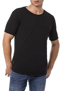 Redbridge Herren T-Shirt Basic Abgerundeter Saum Schwarz L von Redbridge