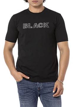 Redbridge Herren T-Shirt Black Big 3D Print Kurzarm Baumwolle Schwarz L von Redbridge