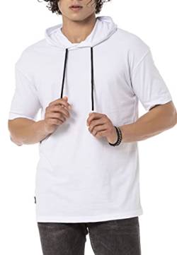 Redbridge Herren T-Shirt Kurzarm mit Kapuze und Kordelzug Baumwolle Weiß L von Redbridge