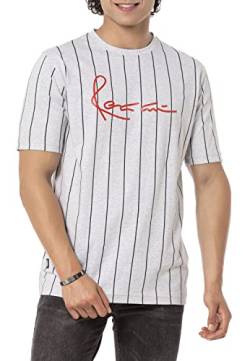 Redbridge Herren T-Shirt gestreift Signature Baumwolle Grau L von Redbridge