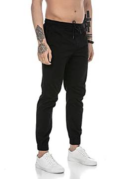 Redbridge Hose Herren Freizeithose Jogger Chino Baumwolle Gummibund Schwarz L von Redbridge