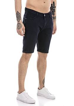 Redbridge Jeans-Shorts für Herren Kurze Hose Denim Freizeithose Chino Look Dunkelblau W30 von Redbridge
