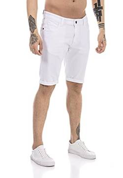 Redbridge Jeans-Shorts für Herren Kurze Hose Denim Freizeithose Chino Look Weiß W30 von Redbridge