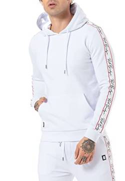 Redbridge Kapuzenpullover mit Streifen Hoodie Sweatshirt Weiß Gr M von Redbridge