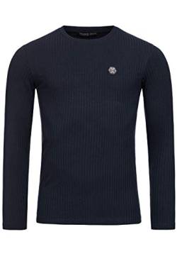 Redbridge Longsleeve für Herren Gerippter Pullover Slim Fit Dunkelblau XL von Redbridge