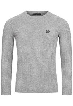 Redbridge Longsleeve für Herren Gerippter Pullover Slim Fit Grau XL von Redbridge